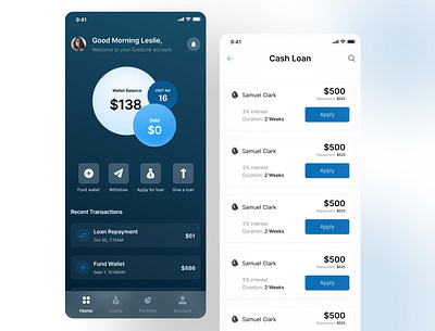 Fintech: Dashboard and Loan page app crypto cryptocurrency design finance fintech landing page ui ui