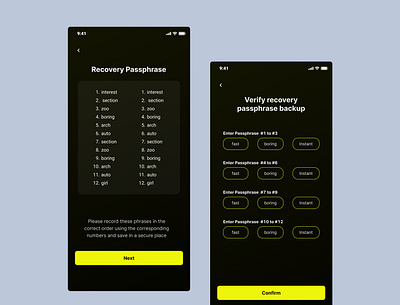 Recovery Passphrase blockchain crypto cryptocurrency dapps defi seedphrase web3