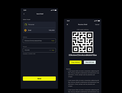 Send a receive crypto app binance cryptocurrency dapps defi design eth ethereum landing page ui nft token web3