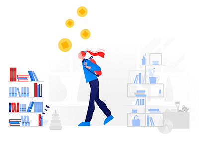 Character illustration - Looking for money animation branding design icon illustration logo thesnowypay typography ux vector