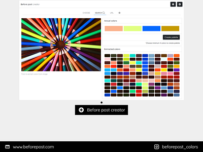 Beforepost 3d animation beforepost color extract graphic design hex logo motion graphics palette rgb text ui