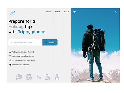 Trippy planner web design