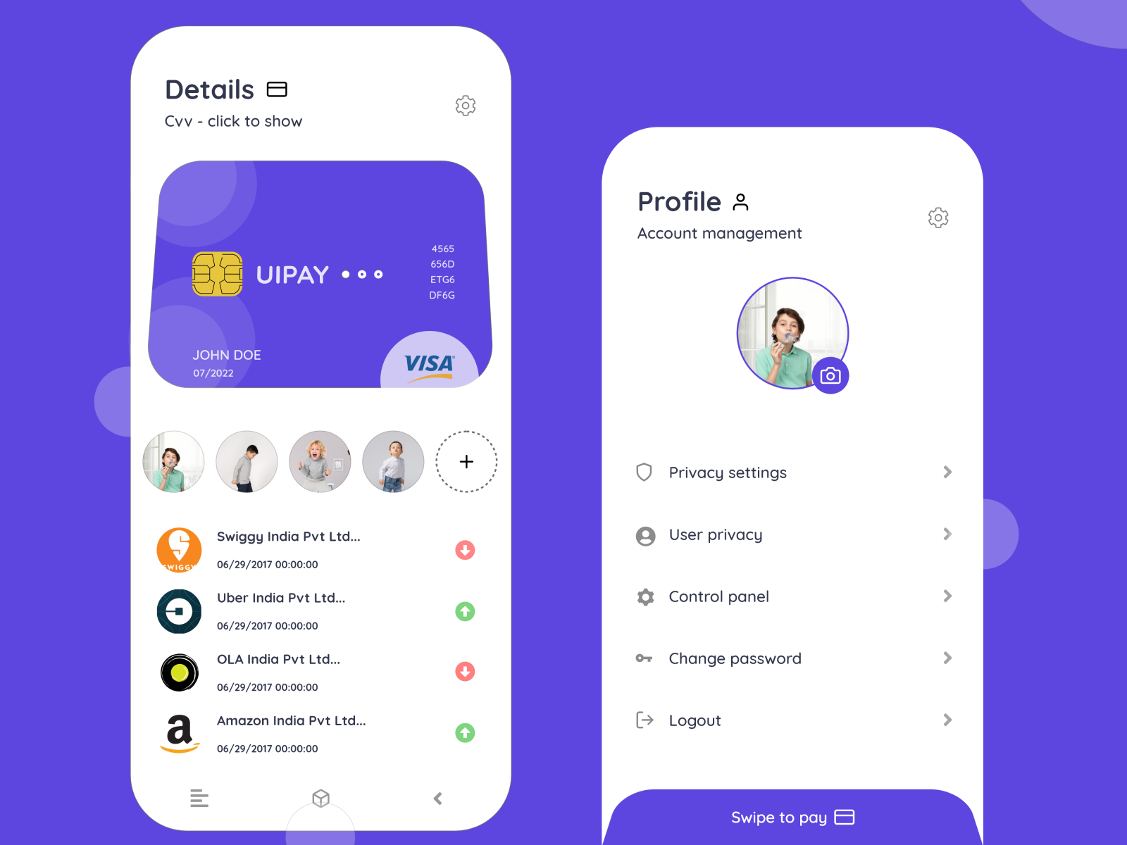 Card UI/UX illustration by Manojkumar Muthukumar on Dribbble