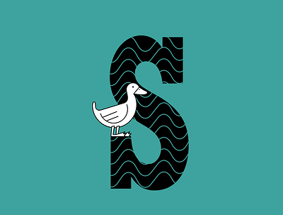 Duck Sebastian bird bird logo branding character design draw duck flat icon illustration letter lettering logo typography vector