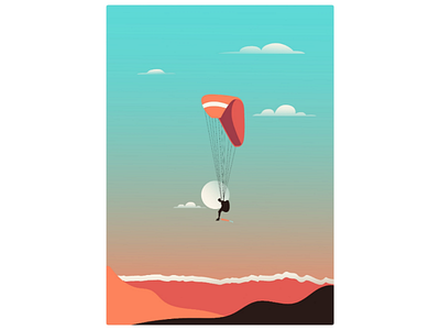 Fly high adobe adventure art artist creative design designinspiration designspiration digitalart graphicdesign illustrations paragliding surfing vector