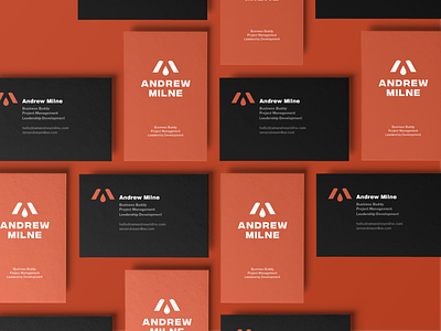 Andrew Milne Bizz branding business card design icon layout logo mark red typography