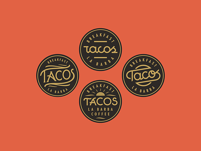 La Barba Breakfast Taco Ideation badge breakfast coffee lettering logo taco tacos typography