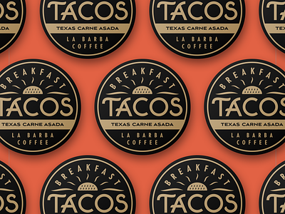 La Barba Tacos badge branding illustration logo tacos