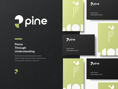 Pine News Branding brand brand design brand identity branding geometric graphic design green logo news print typography
