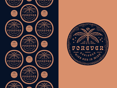 Forever Palm beach brand branding illustration lettering logo palm palm tree surf typography