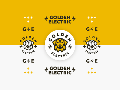 Golden Electric Branding bolt brand branding designbydiamond dog electric graphic design illustration lightning logo typography yellow