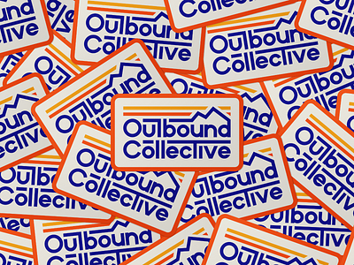 Outbound Collective retro sticker 70s collective explore lettering mountains outbound outdoors outside retro sticker typography vintage