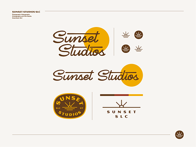 Sunset Studios SLC brand branding film lettering logo logo design photography red salt lake city script studios sun sunset typography vintage yellow