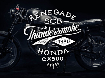 Renegade Thundersmoke custom honda lettering motorcycle thundersmoke typography