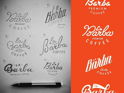 La Barba Logo Exploration brand coffee custom type design by diamond designbydiamond la barba lettering logo nicholasdamico trade mark typography