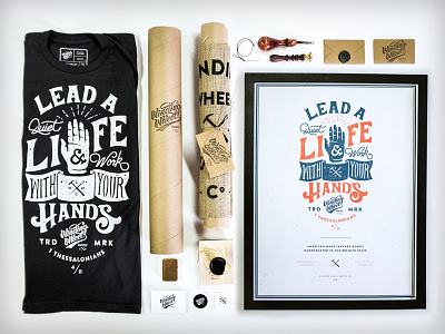 "Lead a quiet life" poster // typography // packaging custom type design by diamond designbydiamond lettering nicholas damico packaging poster print design tee shirt design typography winding wheel supply co.