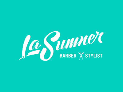 La Sumner logo barber brand designbydiamond la sumner lettering logo sea foam stylist