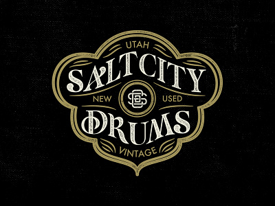 Salt City Drums design by diamond drums monogram salt salt lake city utah vintage