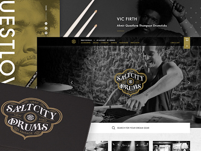 Salt City Drums Brand and Experience Design badge brand branding designbydiamond experience design lettering logo saltcitydrums typography ui ux