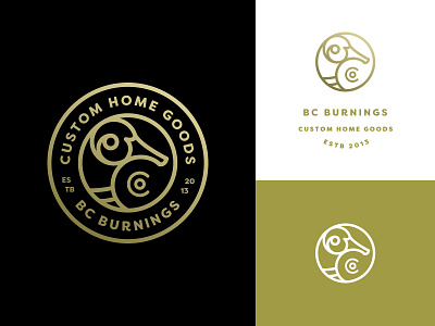 BC Burnings - Mallard Head bird brand co duck logo mark monogram trademark