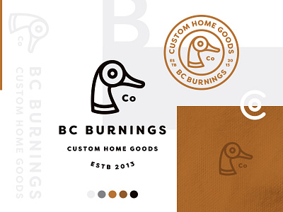 Bc Burnings Styling bc burnings brand company duck home goods logo mark