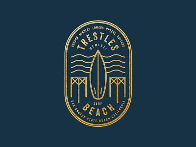 Surf Trestles badge beach logo surf trestles typography