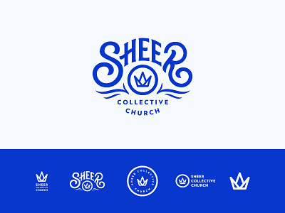 Sheer Collective Church Logo brand church collective crown lettering logo sheer