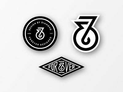 Design-By-Diamond Stickers ampersand badge brand branding designbydiamond logo mark stickers