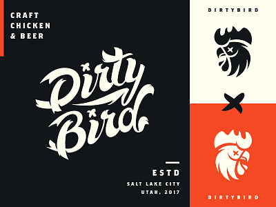 Dirtybird brand exploration beer bird brand chicken craft dirtybird lettering logo script typography x