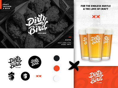 Dirtybird branding beer branding chicken designbydiamond dirtybird lettering logo script x