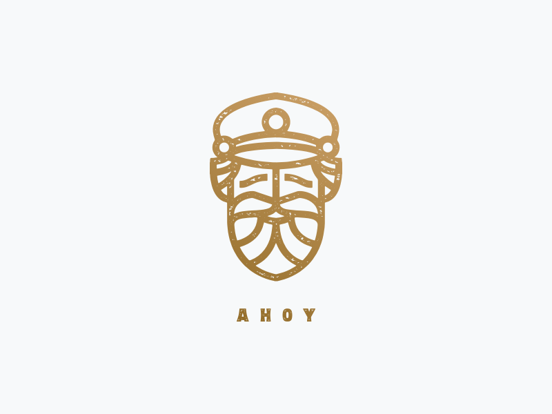 Ahoy! logo mark simple captain gradient gold illustration ahoy