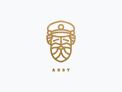 Ahoy! ahoy captain gold gradient illustration logo mark simple