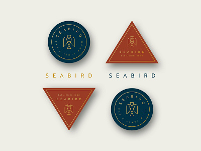 Seabird Branding Forms bar bird blue branding gold logo mark red vinyl