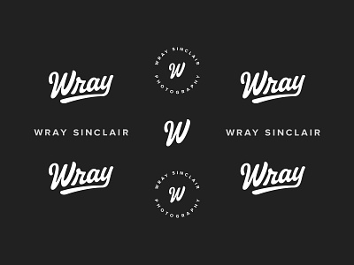 Wray Sinclair Brand badge brand branding logo photography red script w wray
