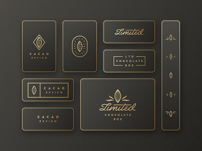 Cacao Review - Black Gold brand branding cacao chocolate gold icon logo