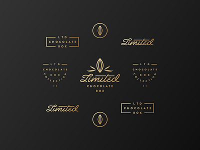 Limited Chocolate Box brand elements brand branding chocolate gold lettering limited logo