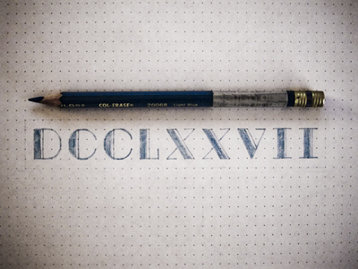 DCCLXXVII dcclxxvii romannumerals sketch vintage