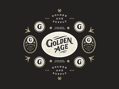 Golden Age Vintage Elements brand branding g golden leather logo logo design western