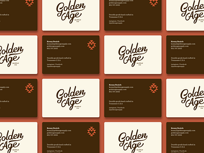 Golden Age - Business Cards branding brown business card design icon leather logo script typography western