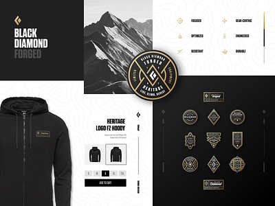 Black Diamond Forged apparel black diamond branding diamond gold icons logo mountain outdoors sports
