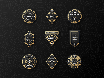 Black Diamond Badges badge black diamond diamond gold icons logo mountains