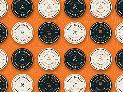Find Your Line Badges badge branding diamond icon logo orange outdoors sports