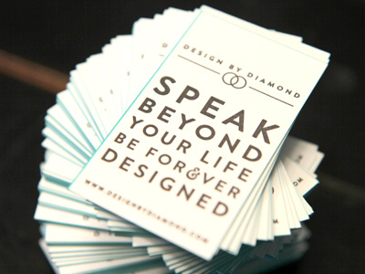 Speak ampersand aqua cards hangtag letterpress life speak