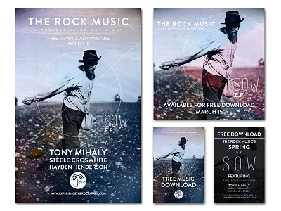 The Rock Music SOW E.P. album art branding card cd cover design e.p. flyer postcard poster print texture