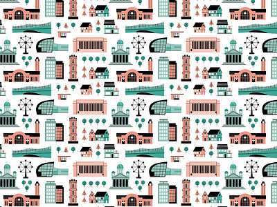 Helsinki pattern buildings city city life digital illustration finland illustration landmarks landscape minimal pattern scandinavia