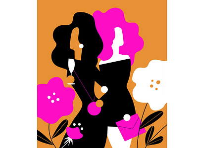 Garden Party digital illustration fashion flowers friends garden party illustration pink women