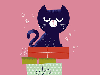 Not a Christmas person animals bah humbug cat character christmas christmas card cute digital illustration illustration presents x mas