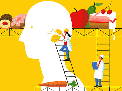 Senses and Food digital illustration editorial illustration food illustration magazine science senses
