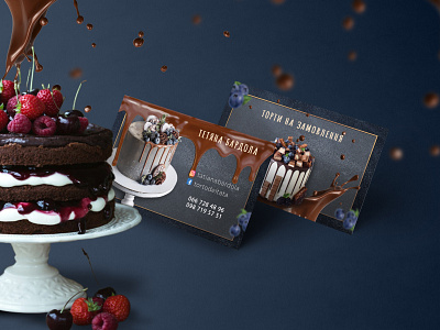 Buisness-card branding buisness card cake card pastry polygraphy uiux webdesign
