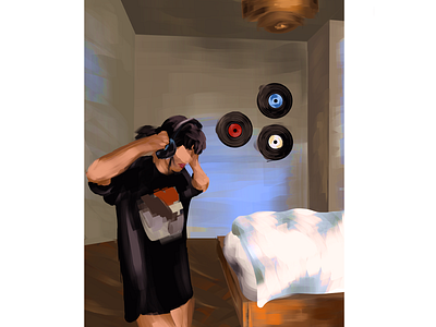 Room 2 art digital art illustration music room record rooms